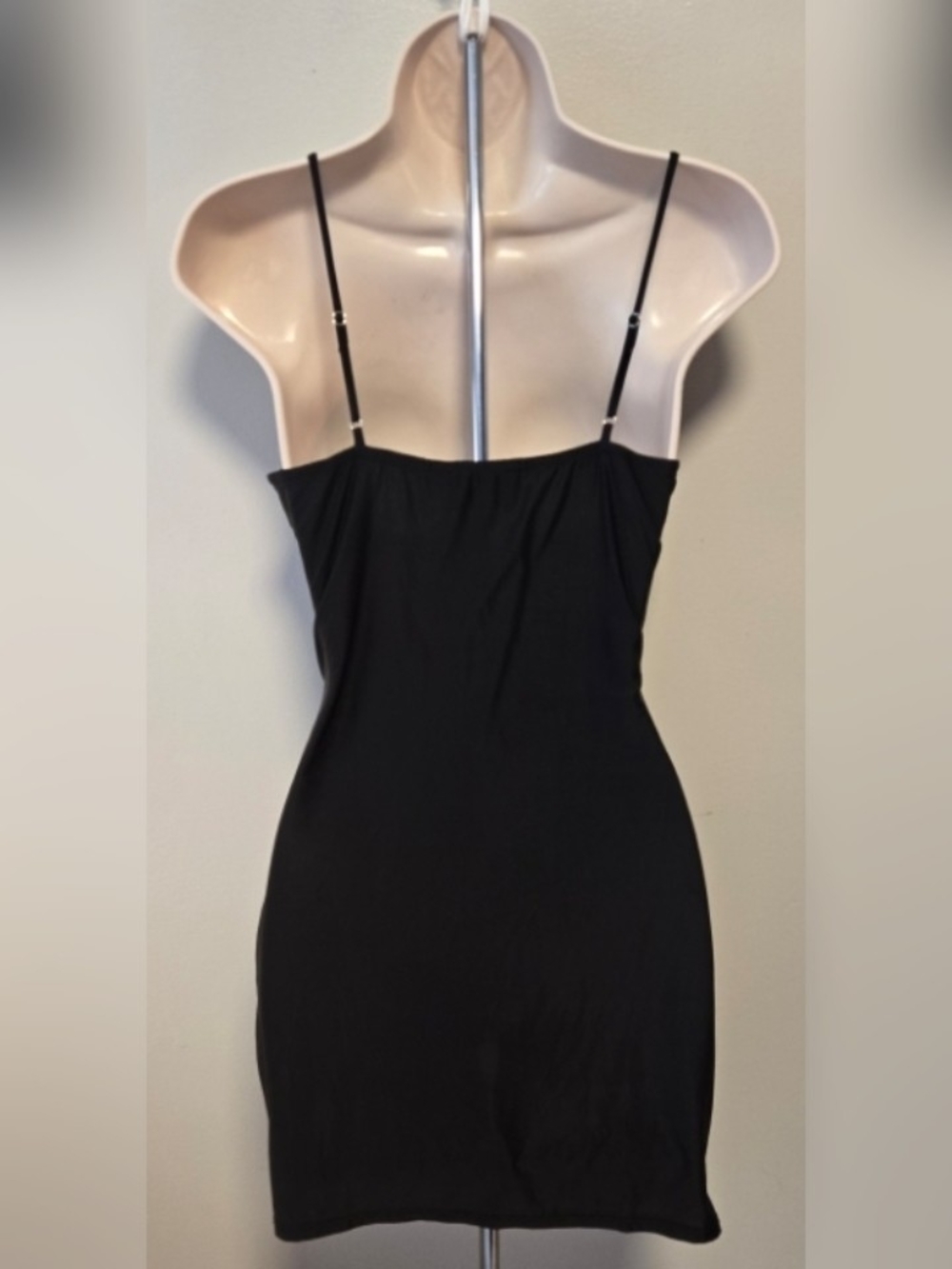 Lumiere Small Black Wrap-Front Spaghetti Strap Mini Dress - Picture 5 of 5